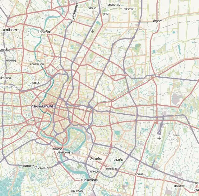 Bangkok overview map with airports